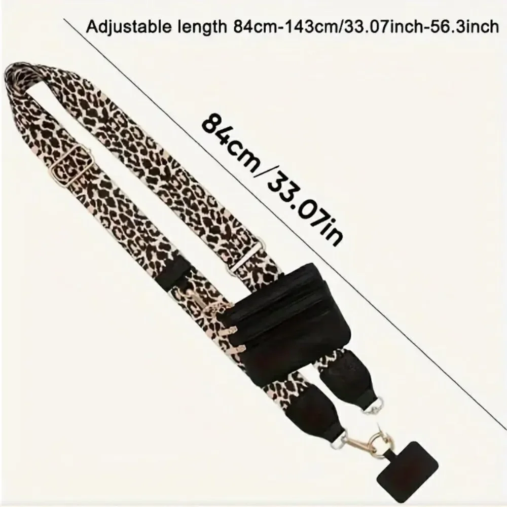 Woven Nylon Cell Phone Lanyard Strap with Wallet Pouch